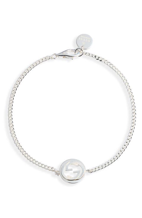 Interlocking G Sterling Silver Charm Bracelet