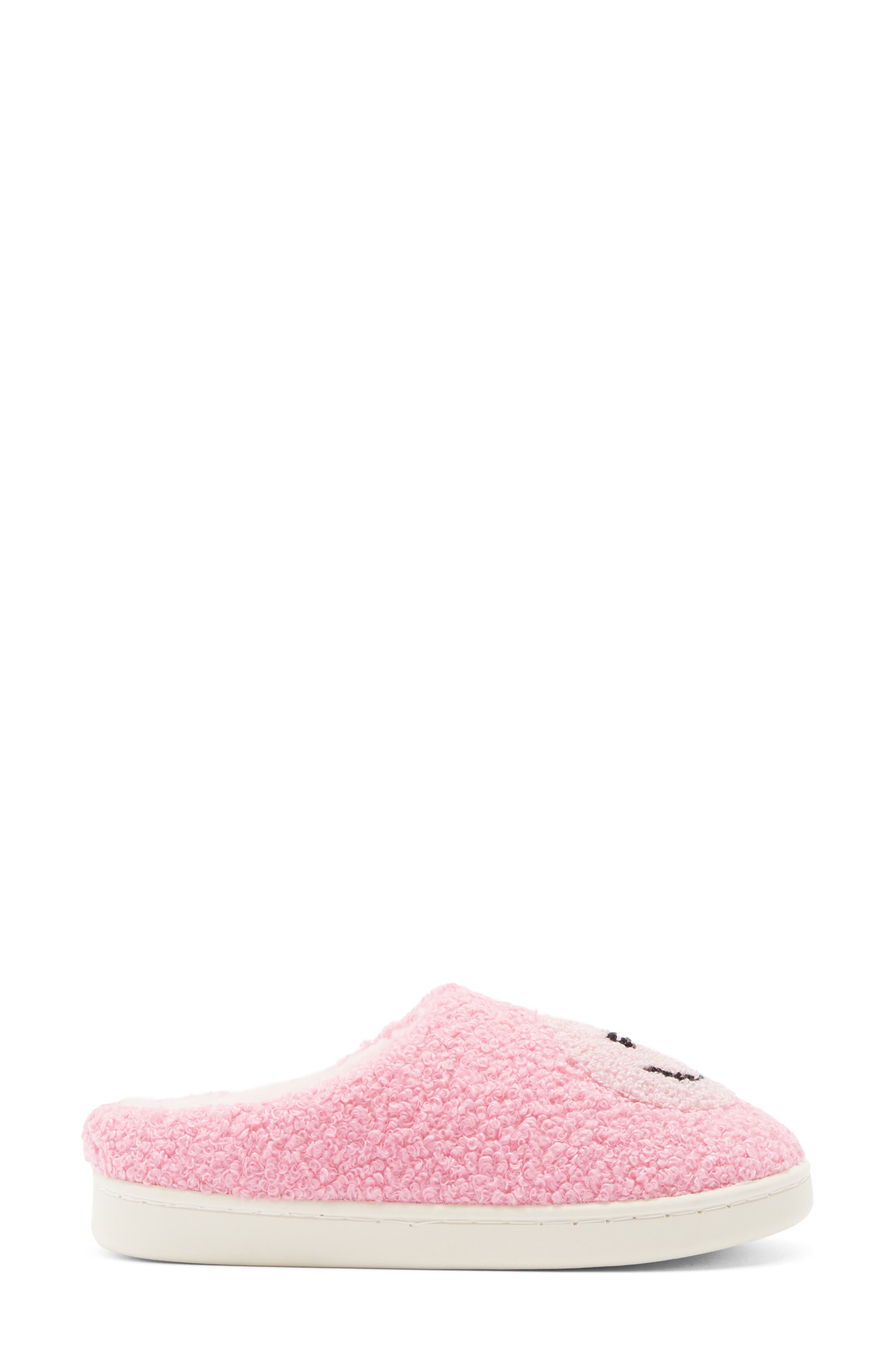 Kids' Smiley Face Slipper, Alternate, color, PINK LIGHT