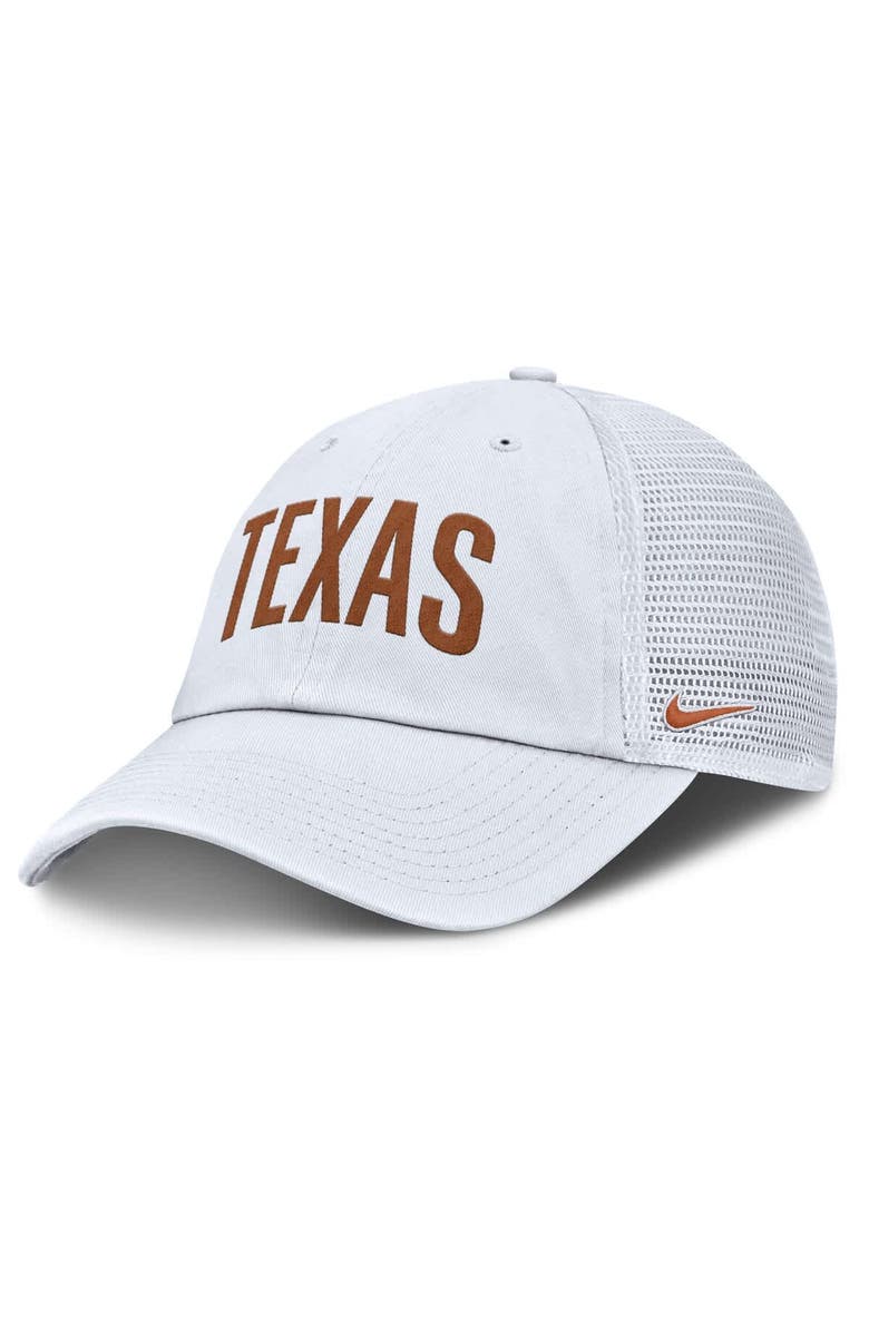 Nike Men's Nike White Texas Longhorns Club Campus Trucker Adjustable Hat, Main, color, White