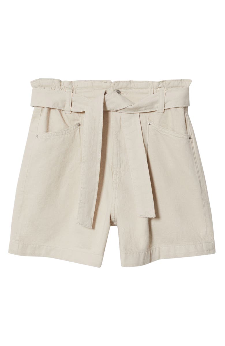 MANGO Denim Paperbag Shorts, Alternate, color, 