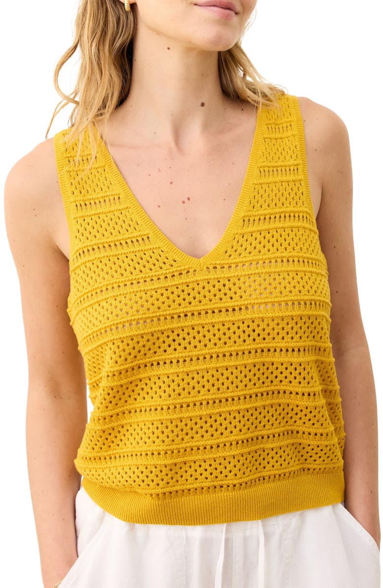 Marine Layer Finley Open Stitch Sweater Tank, Main, color, Oak Buff
