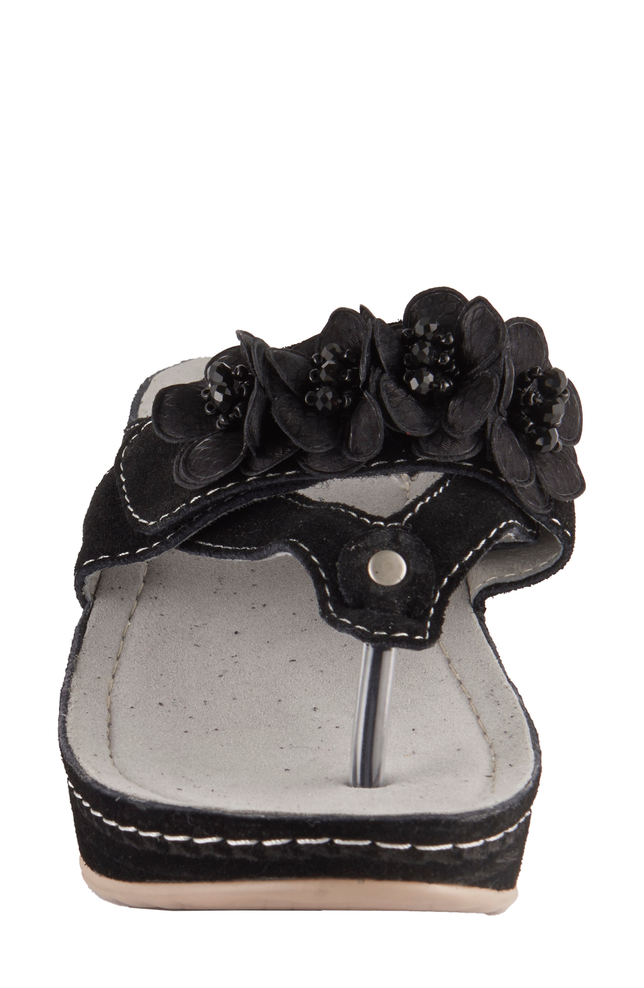 David Tate Garden Wedge Sandal, Alternate, color, Black Suede