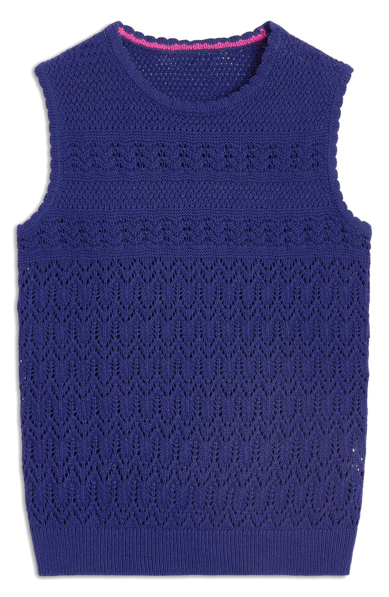 Boden Elodie Openwork Cotton Sweater Vest, Alternate, color,