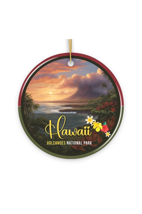 Hawaii Volcanoes National Park Retro Style Ornament