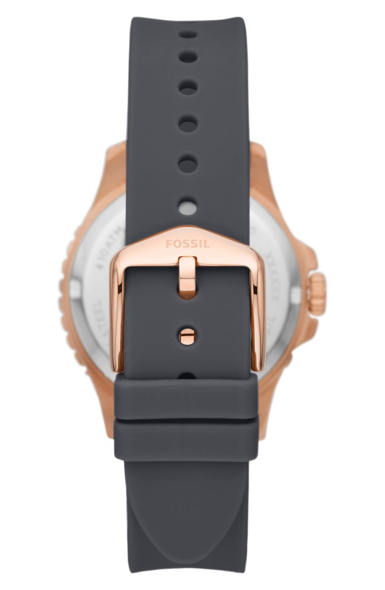 Fossil FB-01 Crystal Silicone Strap Watch, 36mm, Alternate, color,