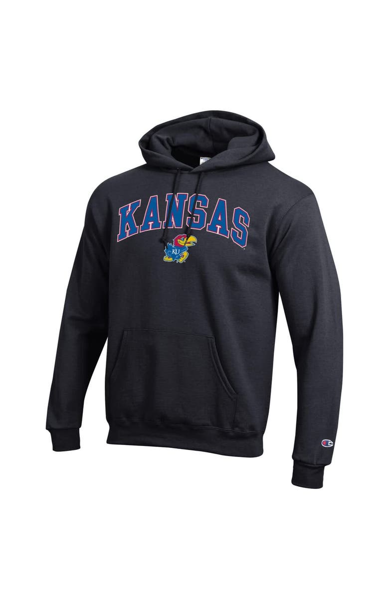 Champion Men's Champion  Black Kansas Jayhawks Arch Over Logo Pullover Hoodie, Alternate, color, Black