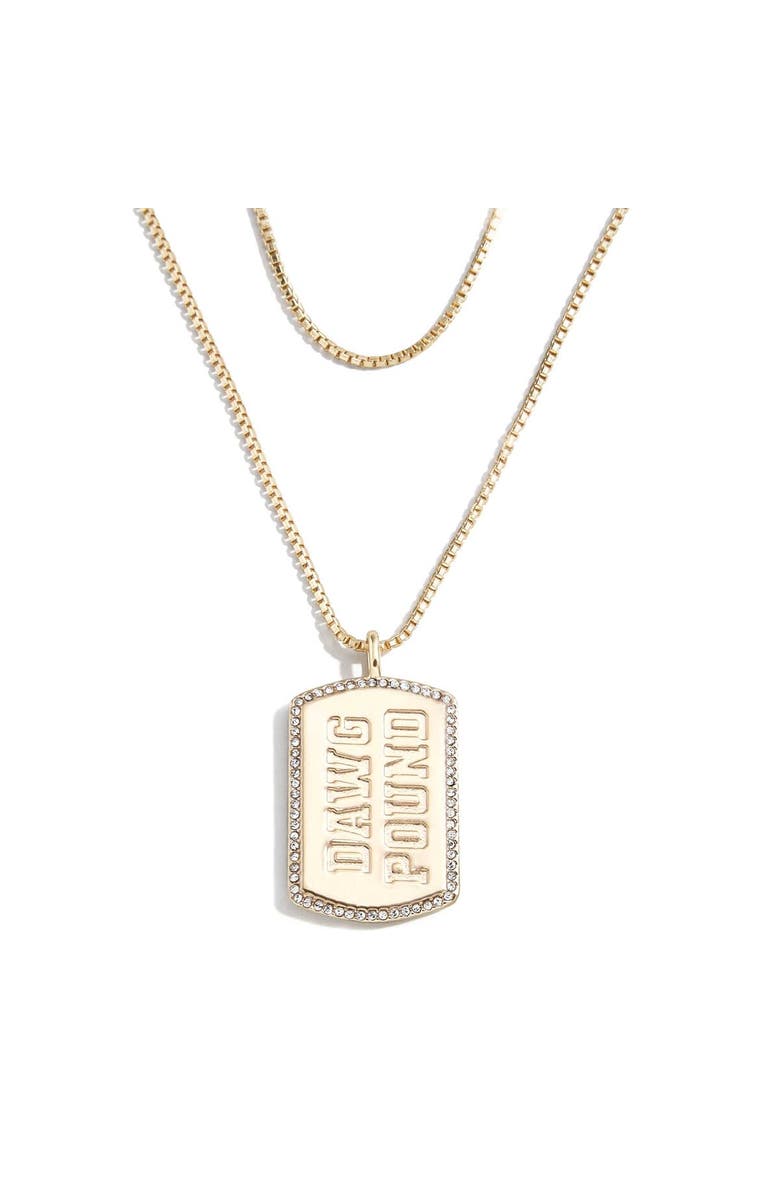 WEAR by Erin Andrews x Baublebar Cleveland Browns Gold Dog Tag Necklace, Alternate, color, 