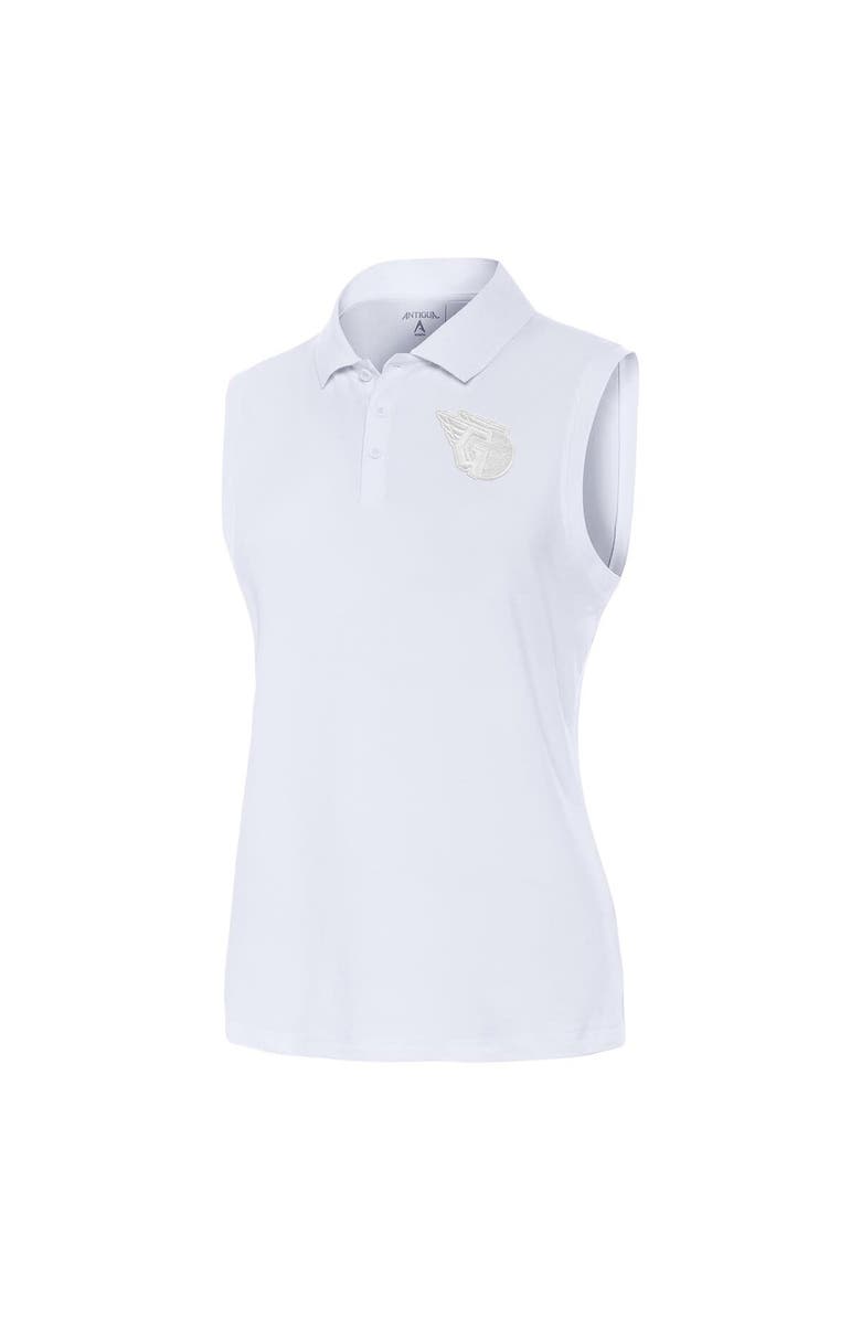 ANTIGUA Women's Antigua White Cleveland Guardians Recap Sleeveless Polo, Alternate, color, White