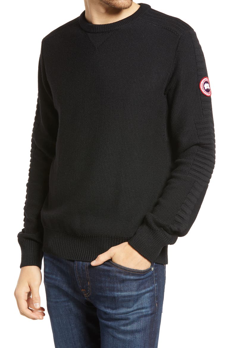 Paterson Merino Wool Crewneck Sweater, Main, color, BLACK - NOIR