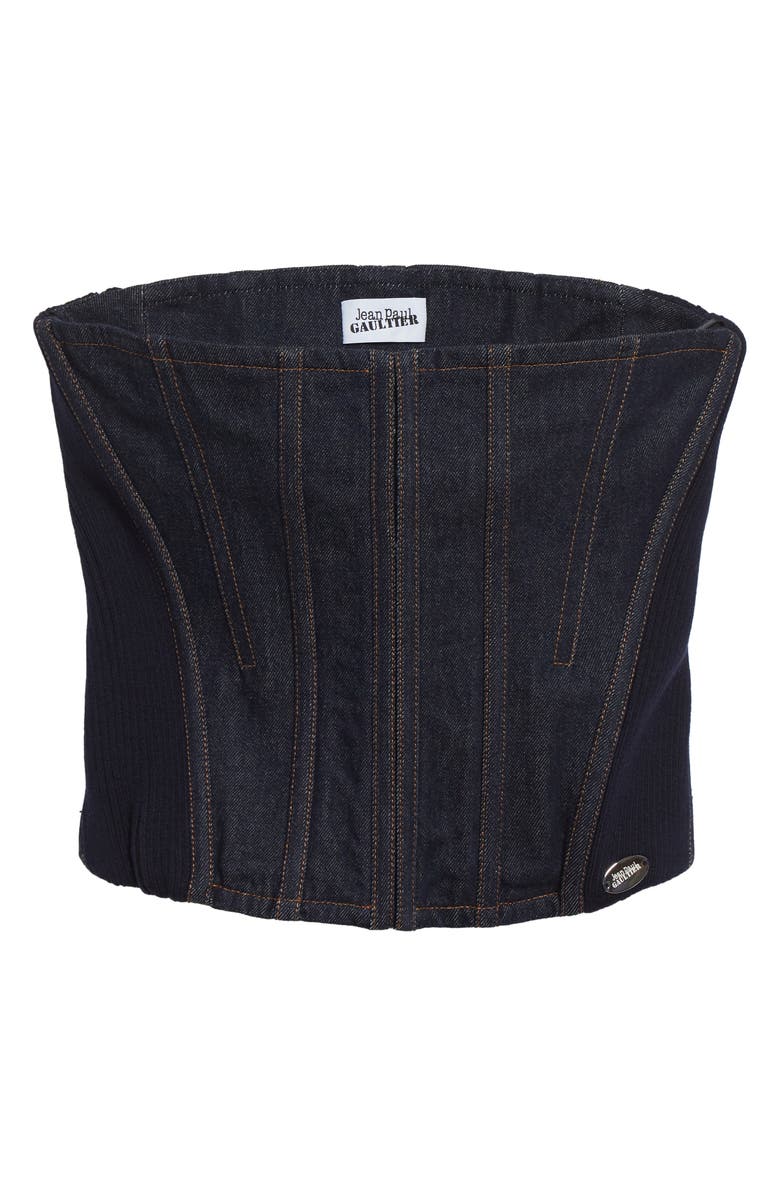 Jean Paul Gaultier Denim Corset Top, Main, color, Indigo