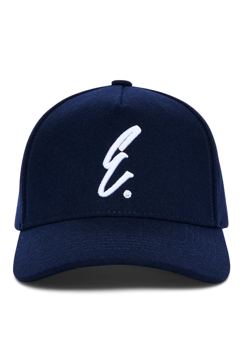 Logo Embroidered Wool Melton Snapback Hat, Alternate, color, NAVY