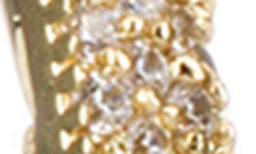 Cz By Kenneth Jay Lane Pavé Cubic Zirconia Inside Out Hoop Earrings In Gold