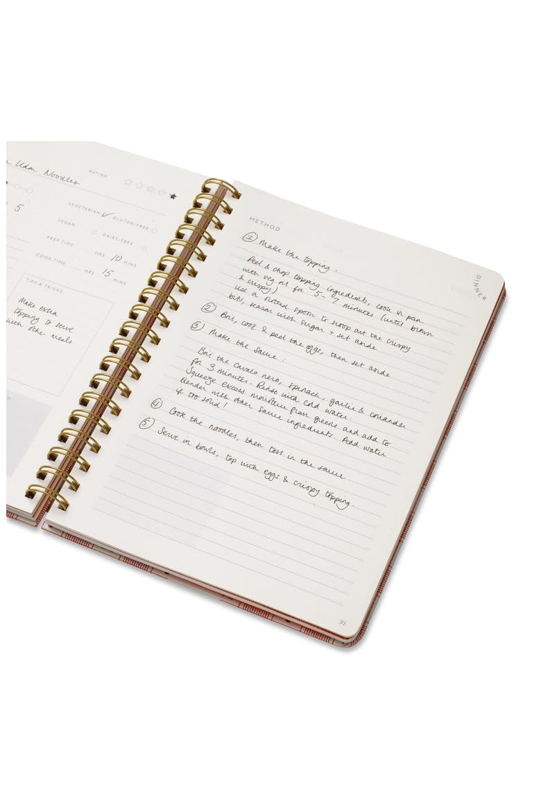 Lobster Gingham Recipe Journal, Alternate, color, RED