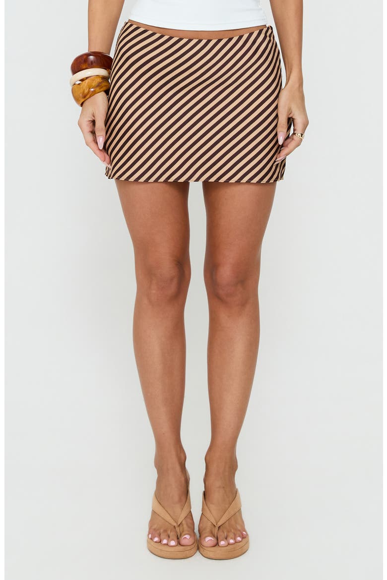 Eliena Striped Miniskirt, Main, color, BEIGE MULTI