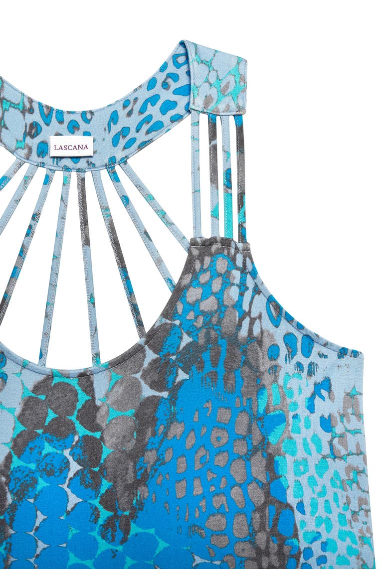 Strappy Detail Dress, Alternate, color, Blue Multi
