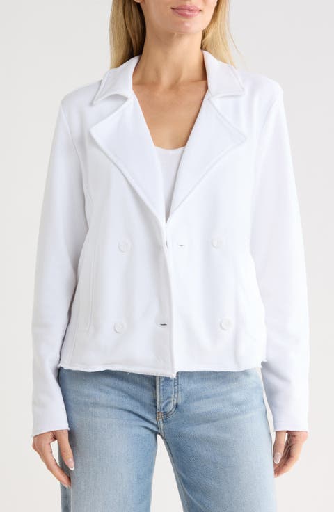 Marina Del Mar Double Breasted Crop Fleece Jacket