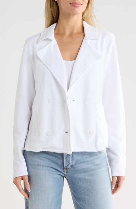Marina Del Mar Double Breasted Crop Fleece Jacket