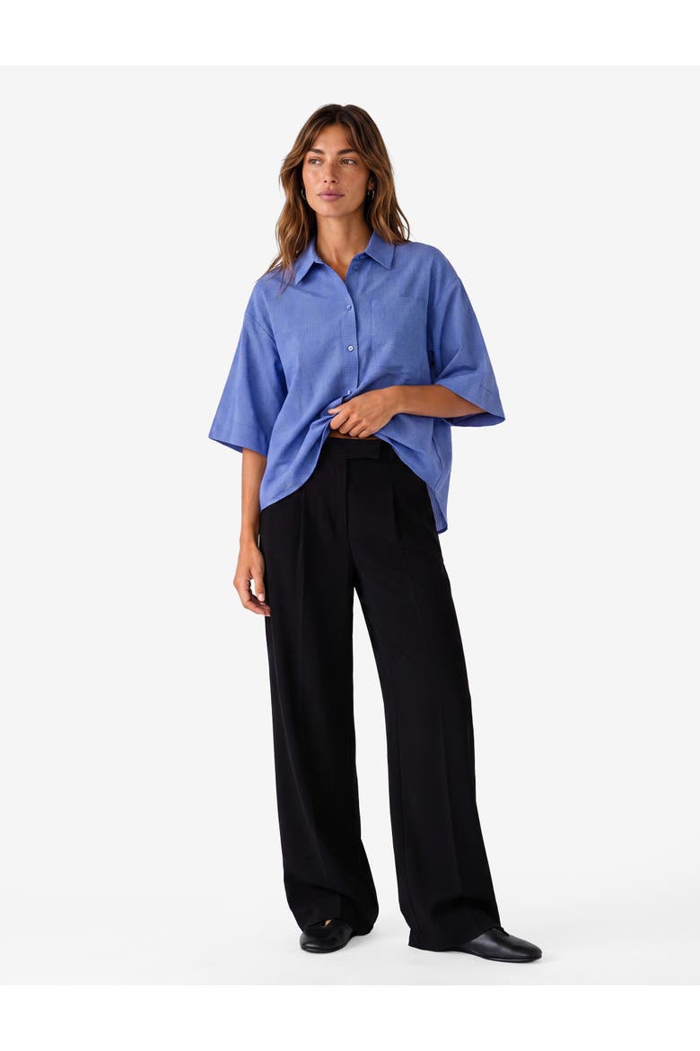 Wide Leg Tailored Trousers with Pockets, Main, color, BLACK