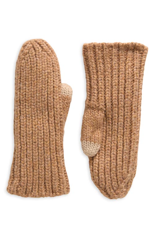 Ugg(r) Metallic Chunky Rib Mittens In Camel