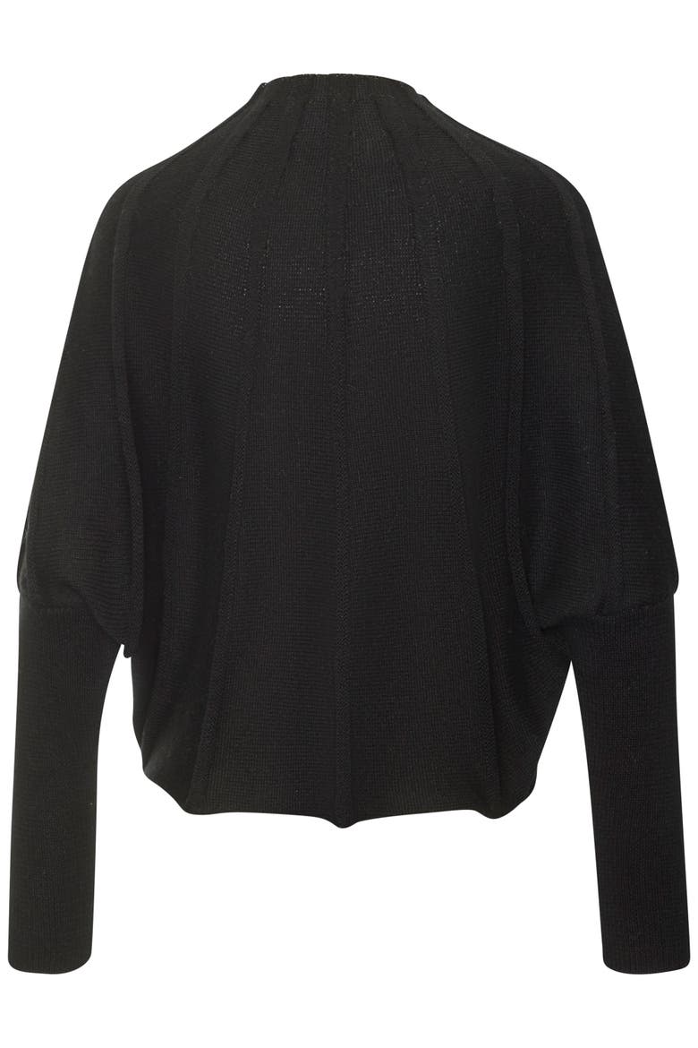Mock Neck Ribbed Sweater, Alternate, color, Black