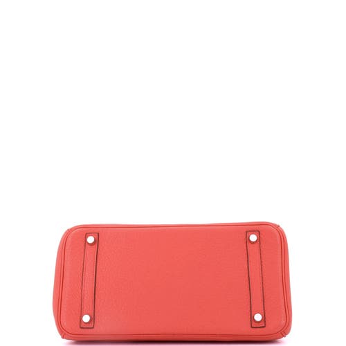 Pre-owned Hermes  Hermes Birkin Handbag Pink Clemence With Palladium Hardware 30 In Orange