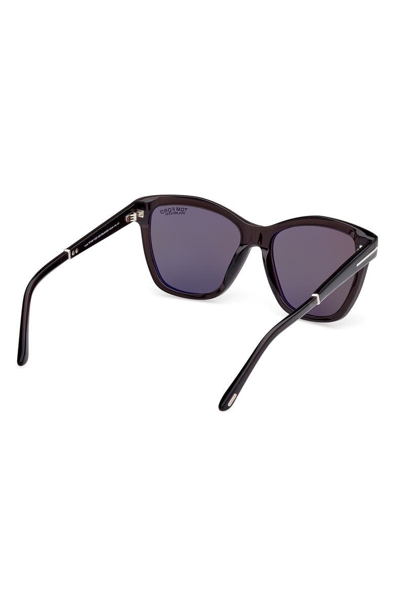 TOM FORD 54mm Polarized Square Sunglasses, Alternate, color, Black/Other / Smoke Polarized