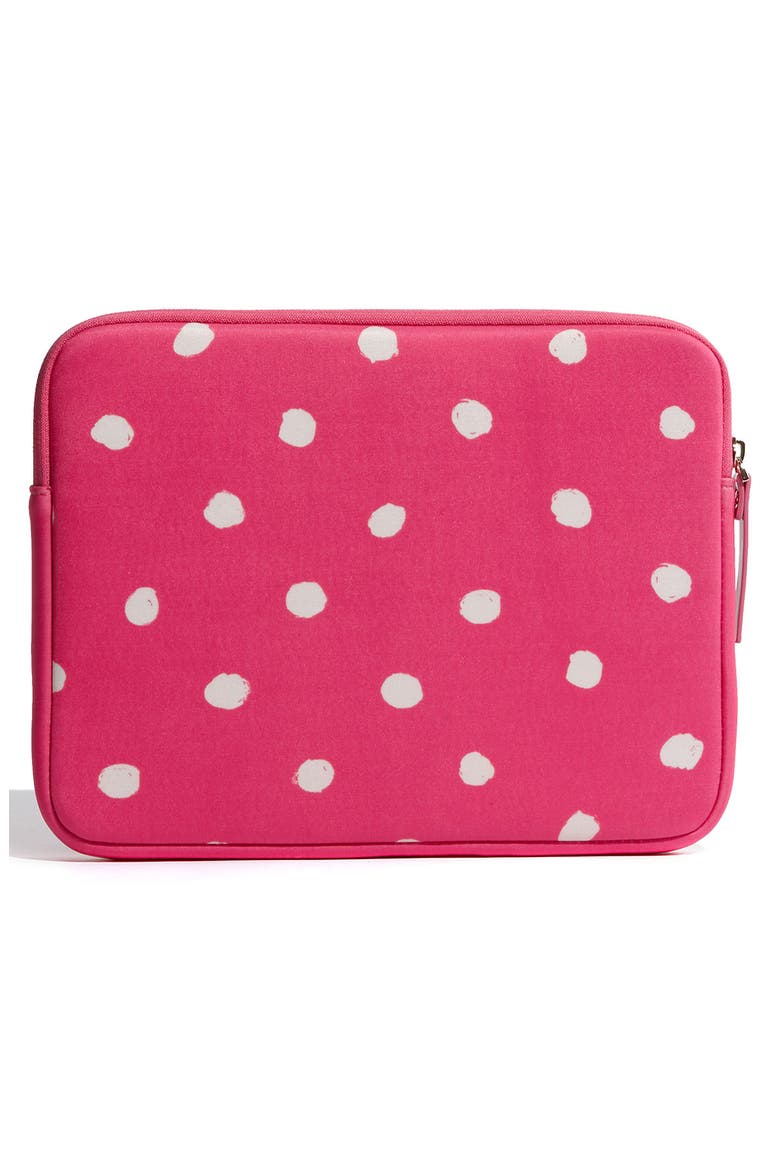 'pretty woman' neoprene iPad sleeve, Alternate, color, GULABI/ WHITE