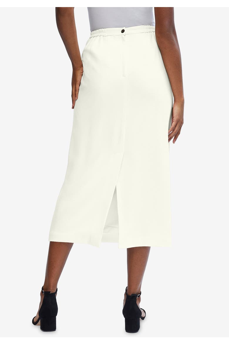 2 Piece Stretch Crepe Single Breasted Skirt Suit, Alternate, color, WHITE