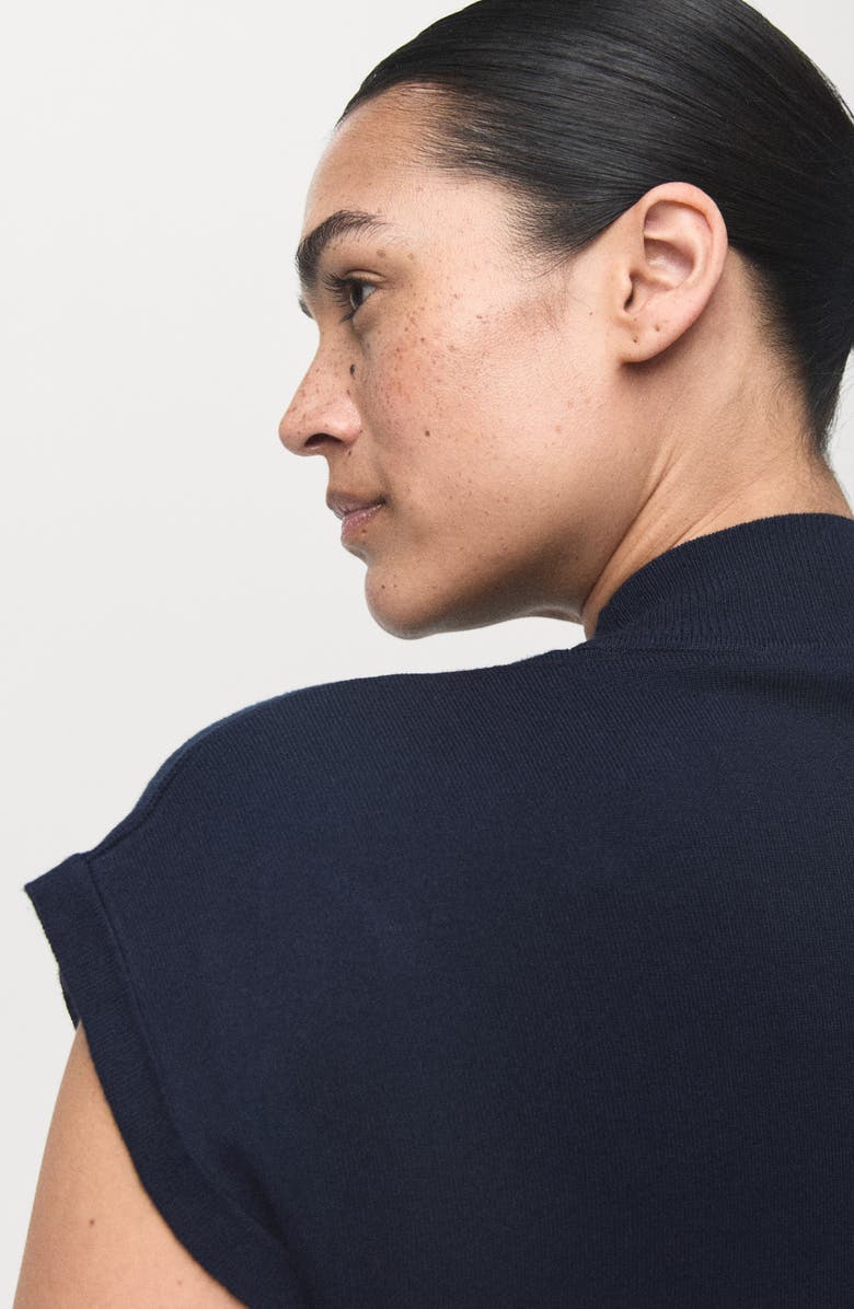 MANGO Perkins Maxi Sweater Dress, Alternate, color, Navy