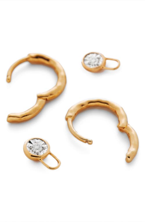 Monica Vinader Gold Diamond Essential Ear Charm Diamond