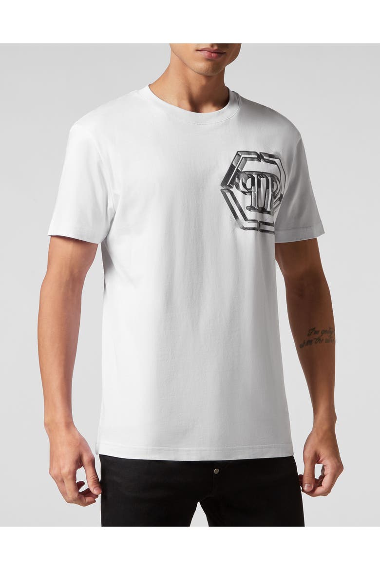 T-Shirt Round Neck Men, Main, color, white