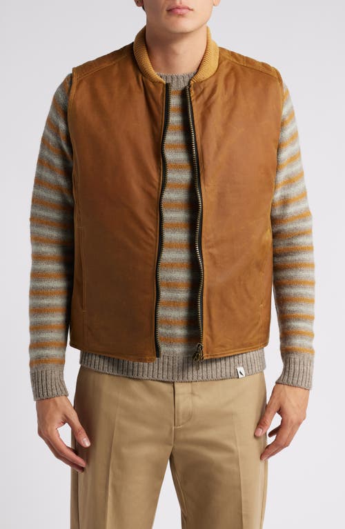 PEREGRINE Water Resistant Waxed Cotton Biker Vest in Mustard 