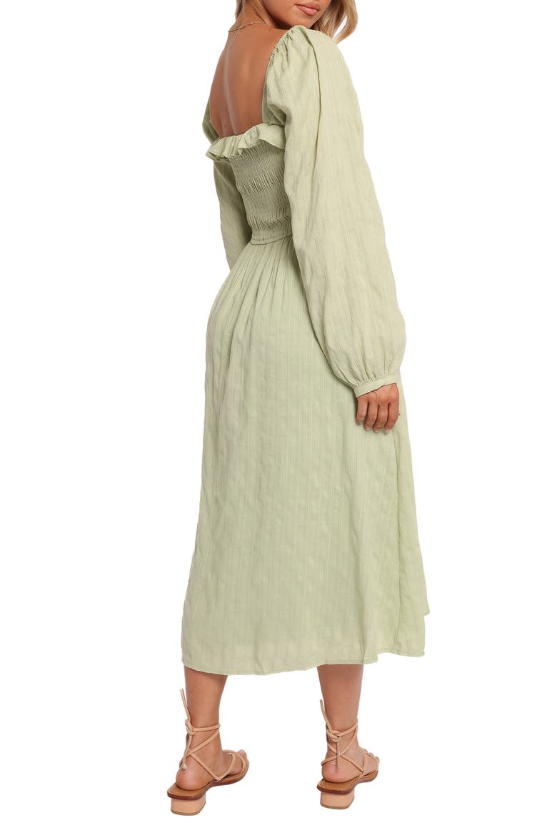 Ophelia Long Sleeve Cotton Midi Dress, Alternate, color, OLIVE