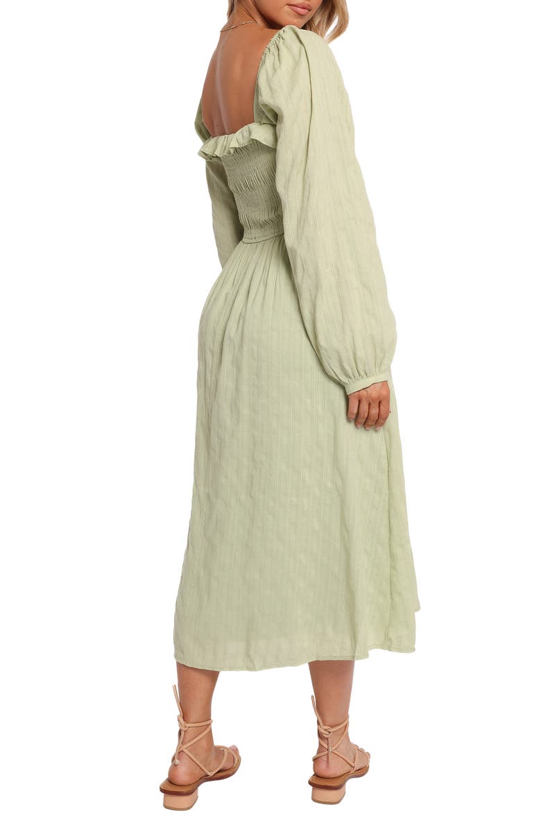 Petal & Pup Ophelia Long Sleeve Cotton Midi Dress, Alternate, color, Olive