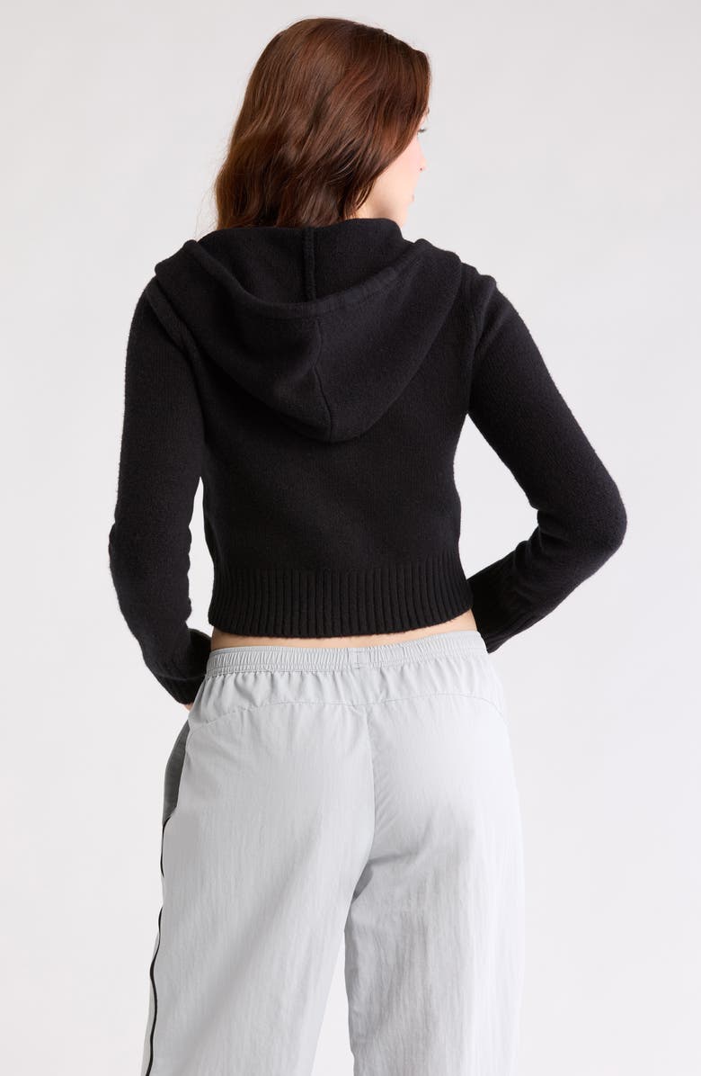 Abound Front Zip Hooded Sweater, Alternate, color, Black