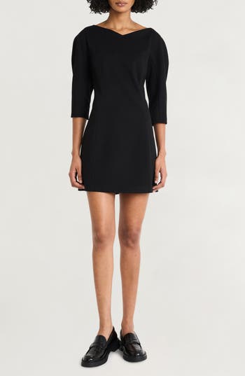 LUXELY LUXELY BOAT NECK MINIDRESS
