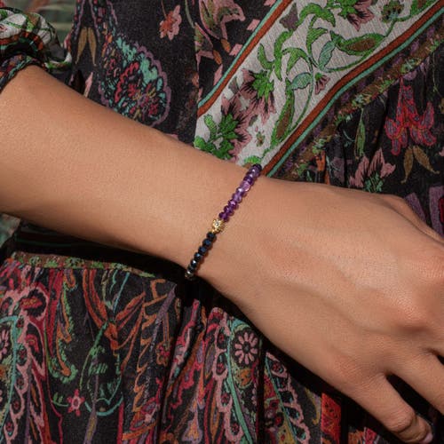 Karma And Luck Blessed Equilibrium In Dark Grey/purple/gold