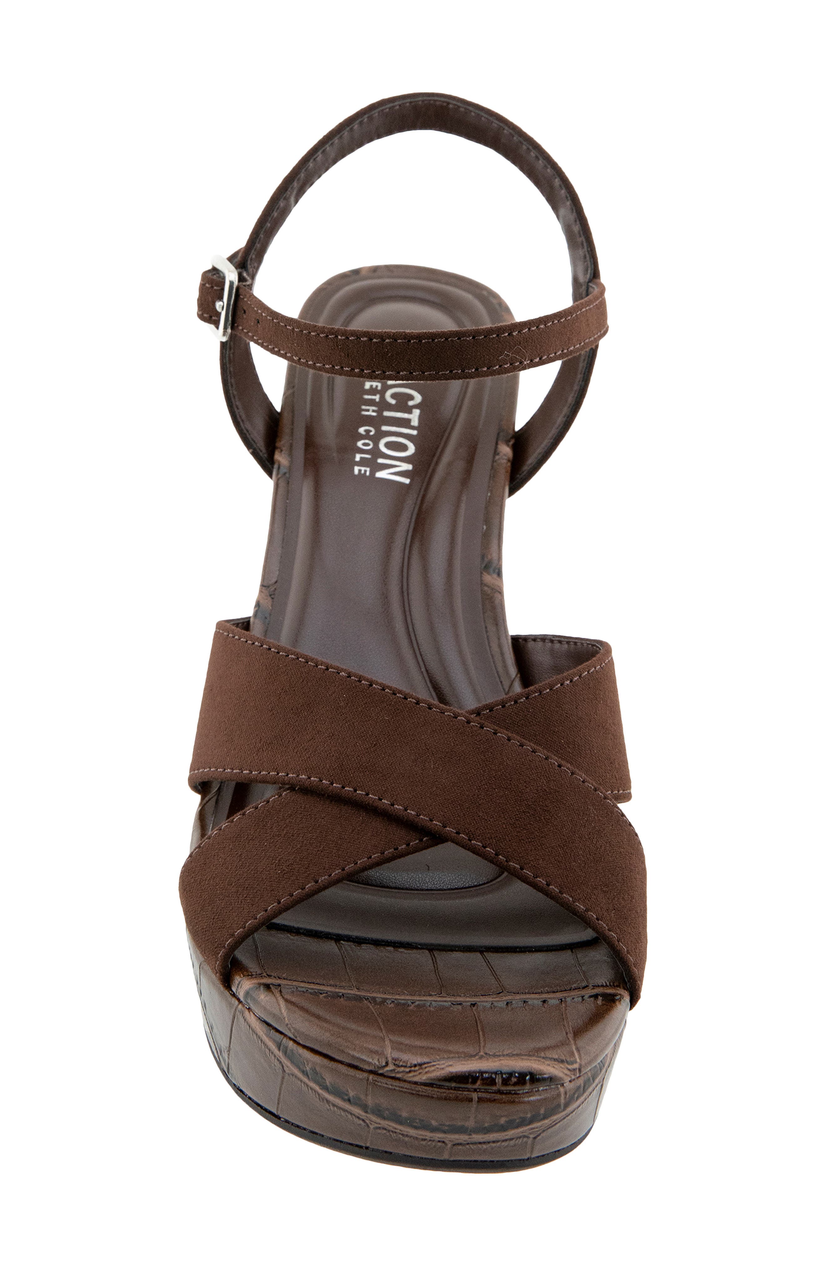 Reeva Ankle Strap Platform Sandal, Alternate, color, CHOCOLATE MICRO