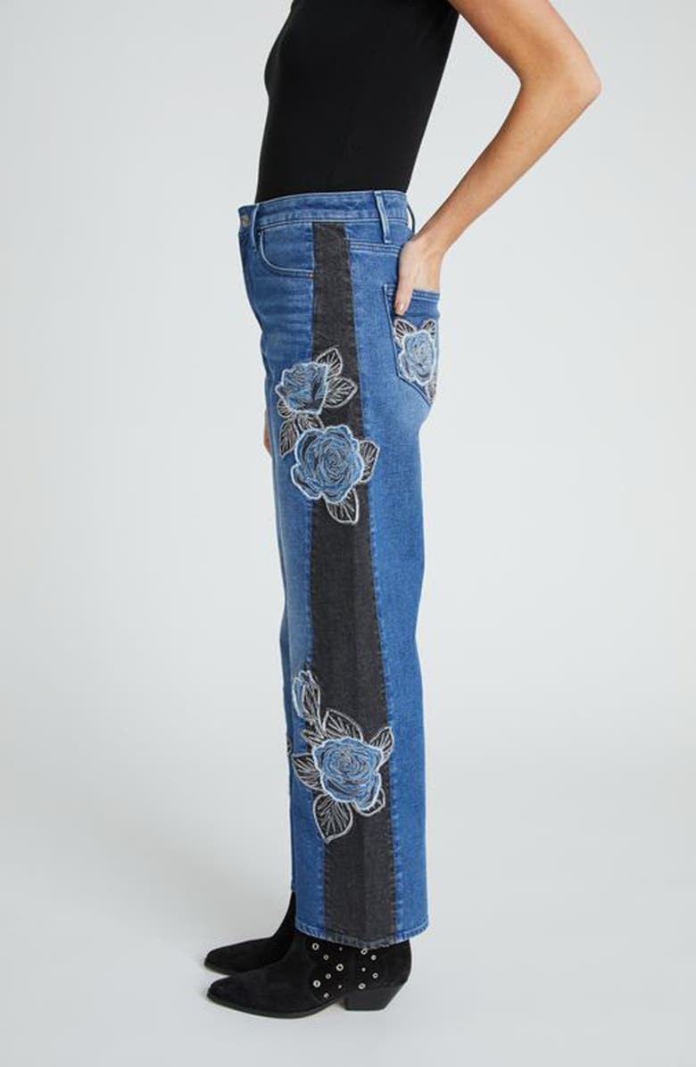Driftwood Lucy Rose Patchwork Barrel Leg Jeans, Alternate, color, Medium Wash
