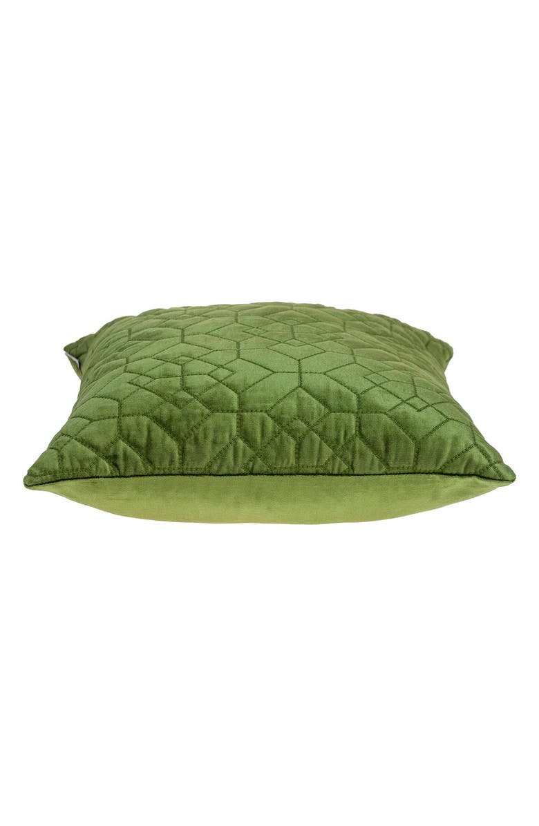 PARKLAND COLLECTION Geometric Embroidered Velvet Accent Pillow, Alternate, color, Olive