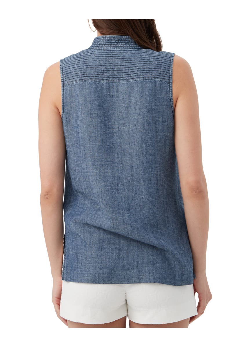 Trina Turk Lacheri Sleeveless Chambray Top, Alternate, color, 