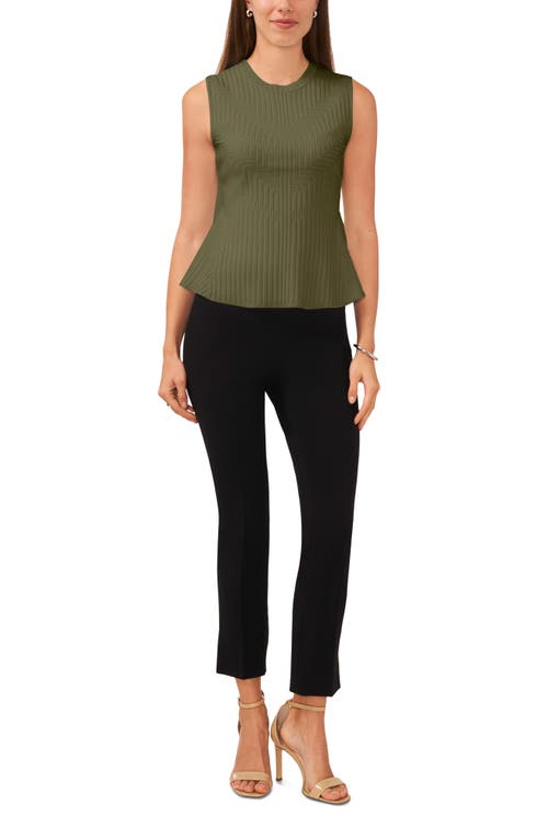 Halogen ® Sleeveless Peplum Sweater In Olive Moss Green