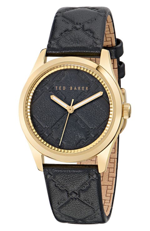 Coolly Leather Strap Watch, 34mm