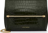 Strathberry Stylist Croc Embossed Leather Clutch