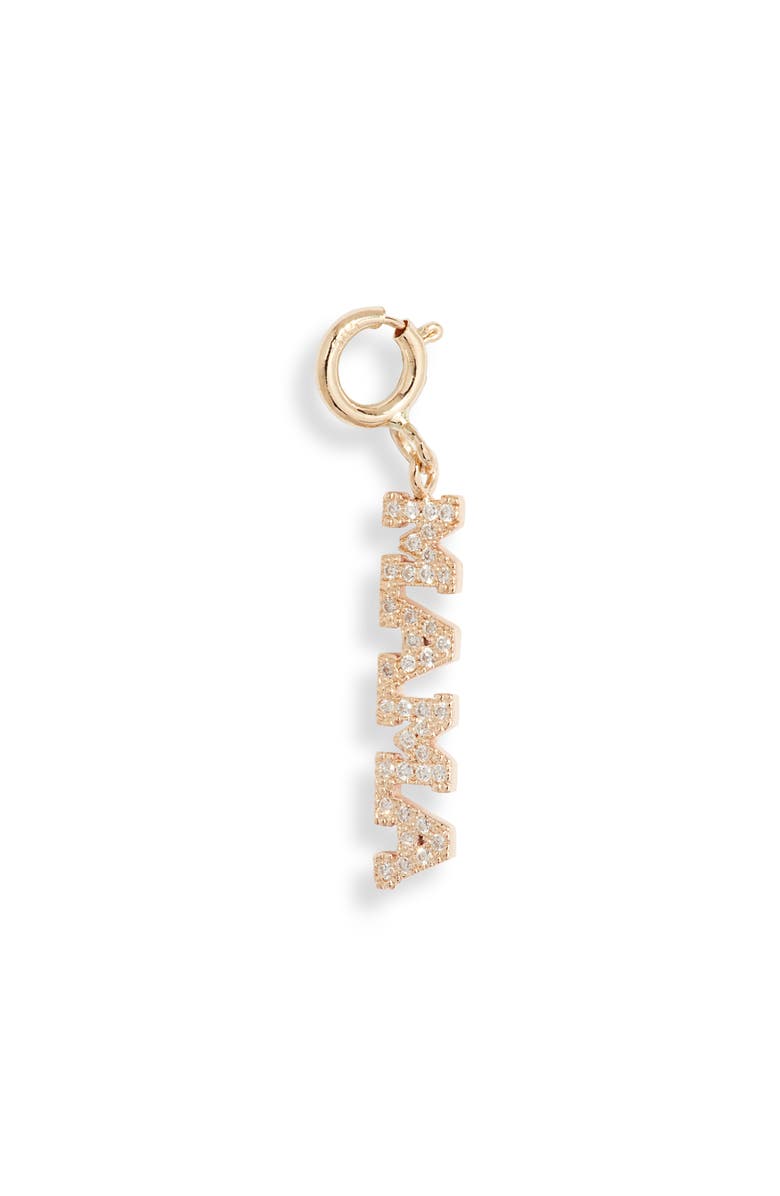 Zoë Chicco 14K Pavé Diamond Mama Charm, Main, color, 