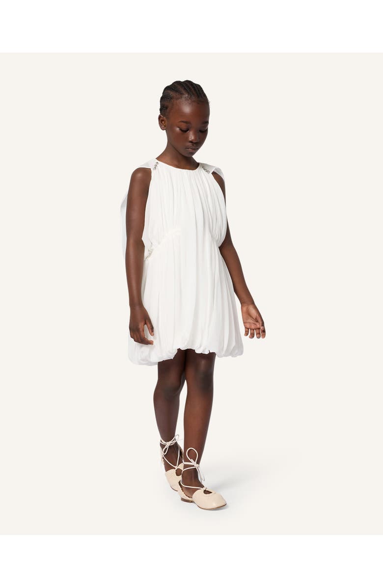 Lanvin Kids Silk Ceremony Dress In Charmeuse, Alternate, color, Optic White