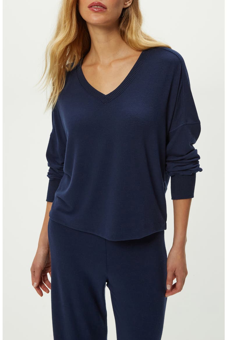 Vic Relaxed Brushed Jersey Top, Alternate, color, NOCTURNAL