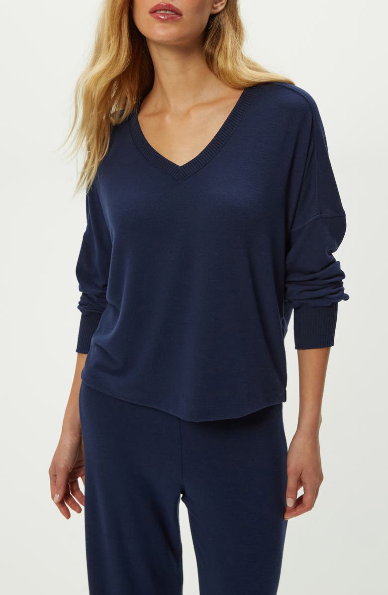 Michael Stars Vic Relaxed Brushed Jersey Top, Alternate, color, Nocturnal
