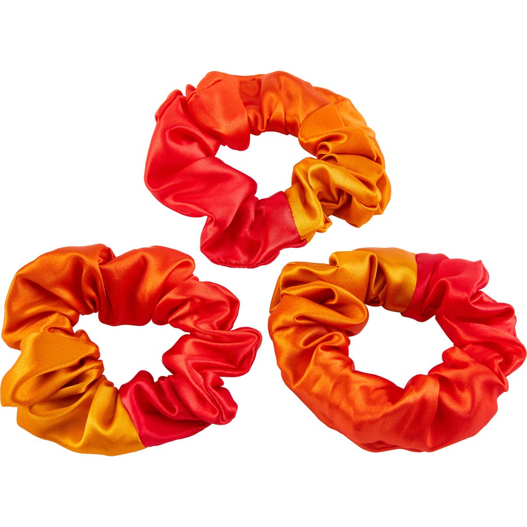BLISSY 3-Pack Silk Scrunchies in Orange Ombre  product