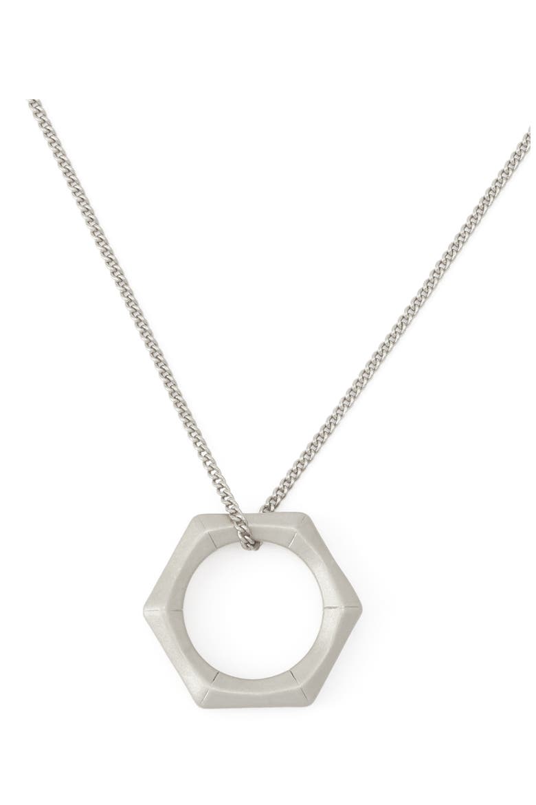 Bamboo Texture Pendant Necklace, Alternate, color, WARM SILVER